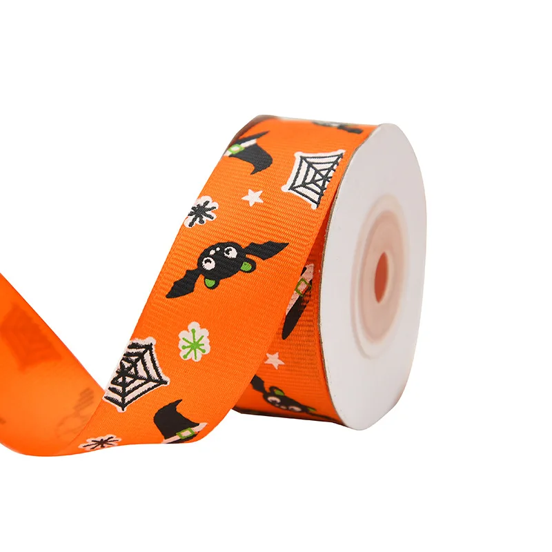 

10mm 25mm 1"Halloween Theme Ribbon Candy Ghost Pumpkin Printed Grosgrain Tape Craft Suppliers For Gift Wrap Festival Decorations