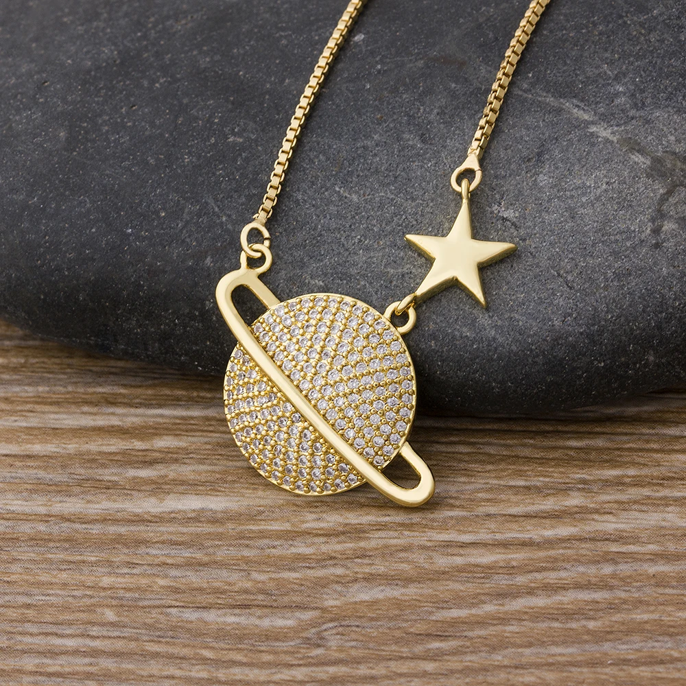 Изысканные планета и звезд с украшением в виде кристаллов колье подвесками
