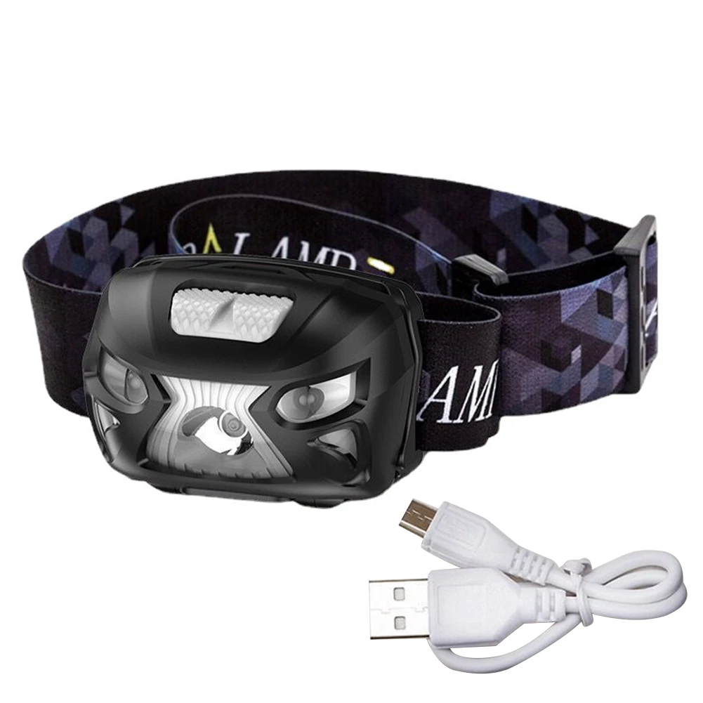 

Водонепроницаемый Мощный Головной фонарь, умный фонарь с датчиком размахивания, 1200 мАч, зарядка через USB светильник налобный фонарь, налобн...