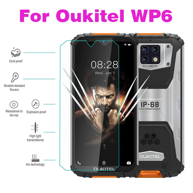 2.5D Закаленное стекло для oukitel WP6 Высококачественная защитная пленка