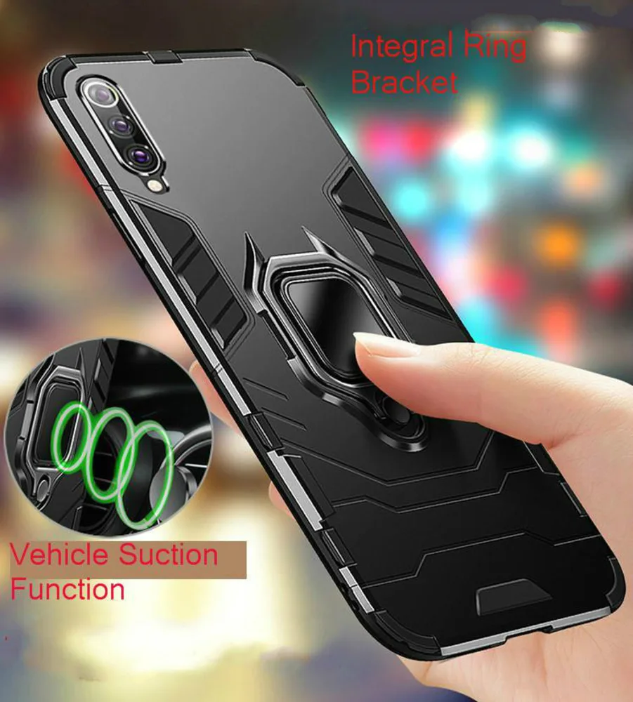 For Xiaomi Mi A3 Case hard Soft Silicone magnet ring holder Back Cover For Xiaomi MiA3 lite Mi A 3 Xiaomi Mi CC9 9E rope Cases
