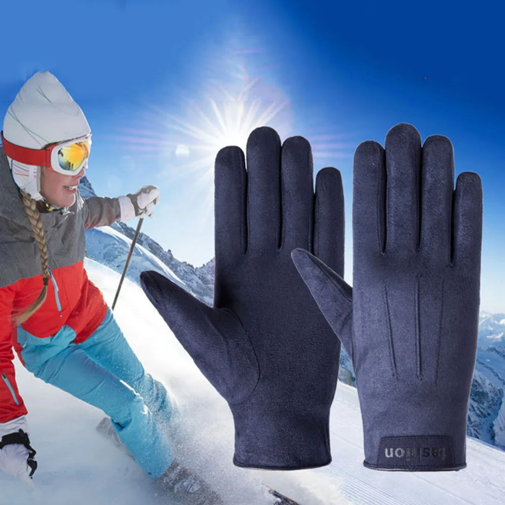 

Winter Korean Version Of Warm And Velvet Suede Touch Screen Gloves Men And Women Outdoor Riding Hiking Skiing Non-Slip Gloves
