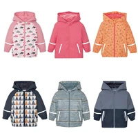 boys girls hooded waterproof jacket with pockets cotton lined windbreaker rain jackets for children spring