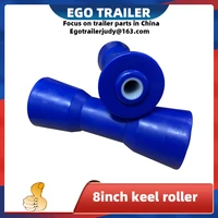 egotrailer 1pc boat trailer keel roller 8 blue hard plastic pe 200mm self centering trailer accessories parts