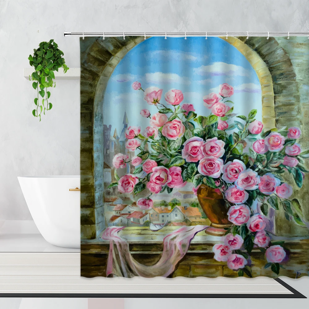 Занавеска для душа в форме арочной двери декоративная Водонепроницаемая шторка