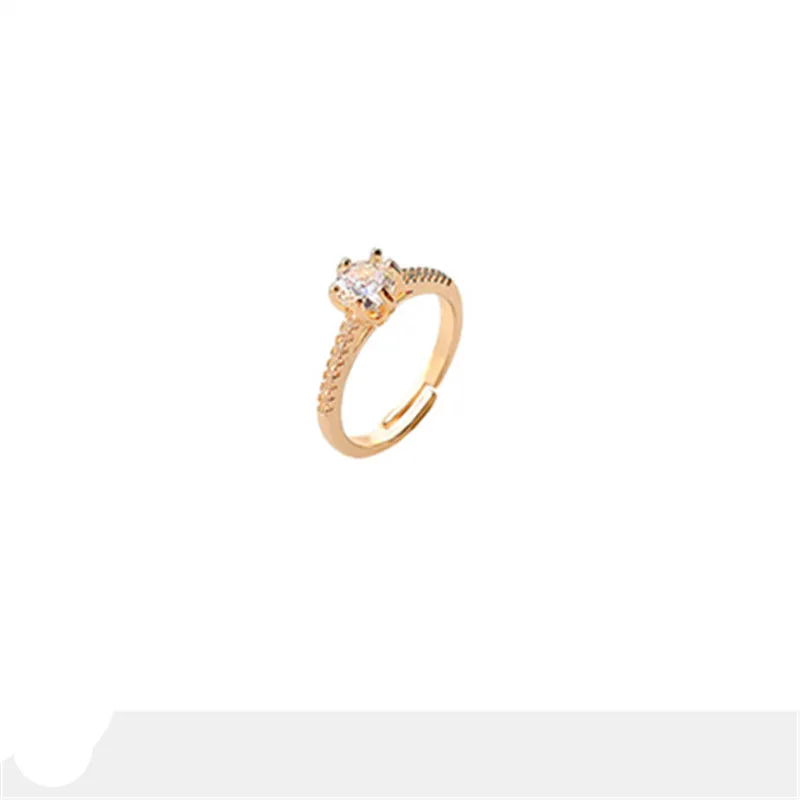 

Zircon Crystal Open Ring Fashion Temperament Elegant Wedding Ring Finger Ring Women Jewelry Engagement Gift Bridal Accessories