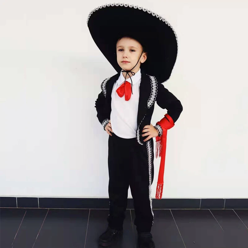 

Traditional Mexico Clothing For Boys Halloween Costumes Mariachi Amigo Dance Clothing Carnival Party Performance Show