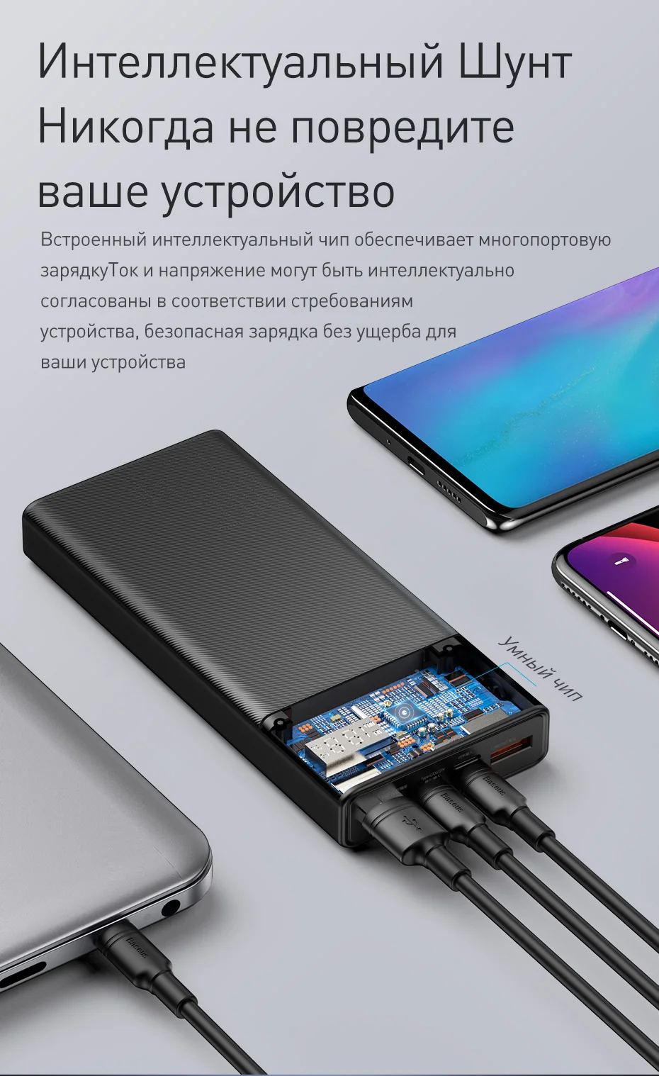 Baseus 20000 мАч Внешний аккумулятор USB PD Быстрая зарядка внешний аккумулятор для iPhone 11 Pro Max Xiaomi Quick Charge 4,0 3,0 внешний аккумулятор