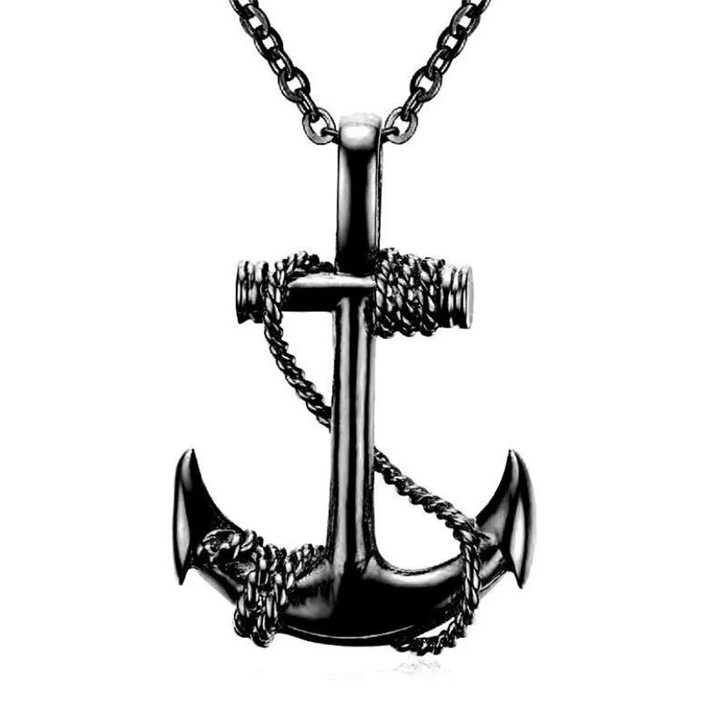 

Popular Fashion Pirate Anchor Bar Domineering Necklace Punk Hip Hop Party Men's Jewelry Wholesale
