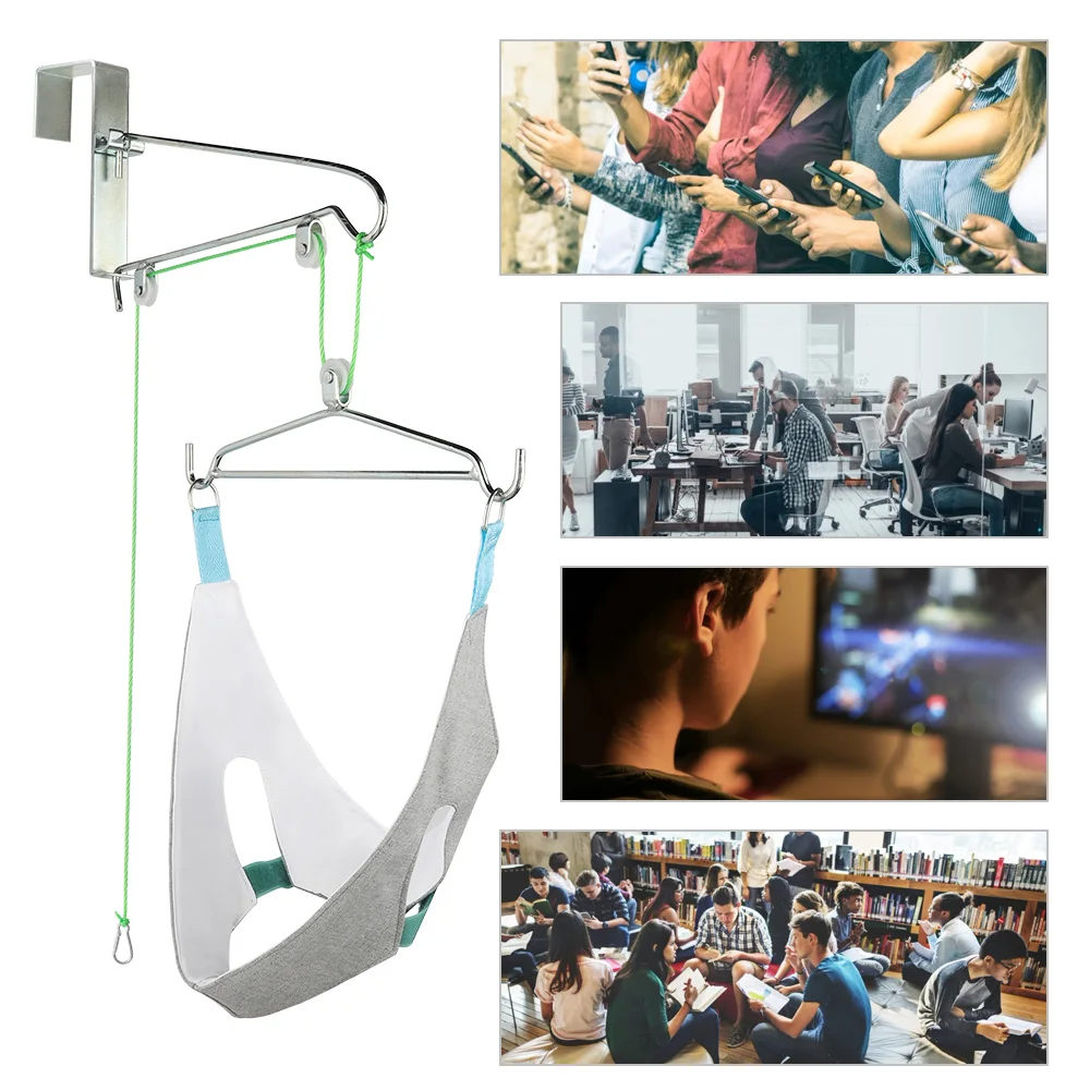 

Hanging Neck Traction Kit Adjustable Cervical Traction Device Chiropractic Neck Correction Stretcher Pain Relief Head Massager