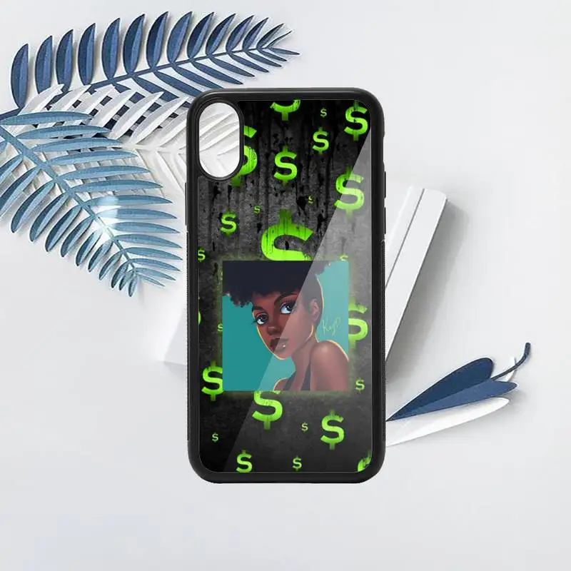 

MAKE MONEY Not Friends Kash Afro Black Girl Phone Case PC for iPhone 11 12 pro XS MAX 8 7 6 6S Plus X 5S SE 2020 XR