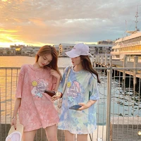 summer cclothes for women korean style tie dye fashion t shirt camisetas de mujer kawaii graphic shirts large size tops blouses
