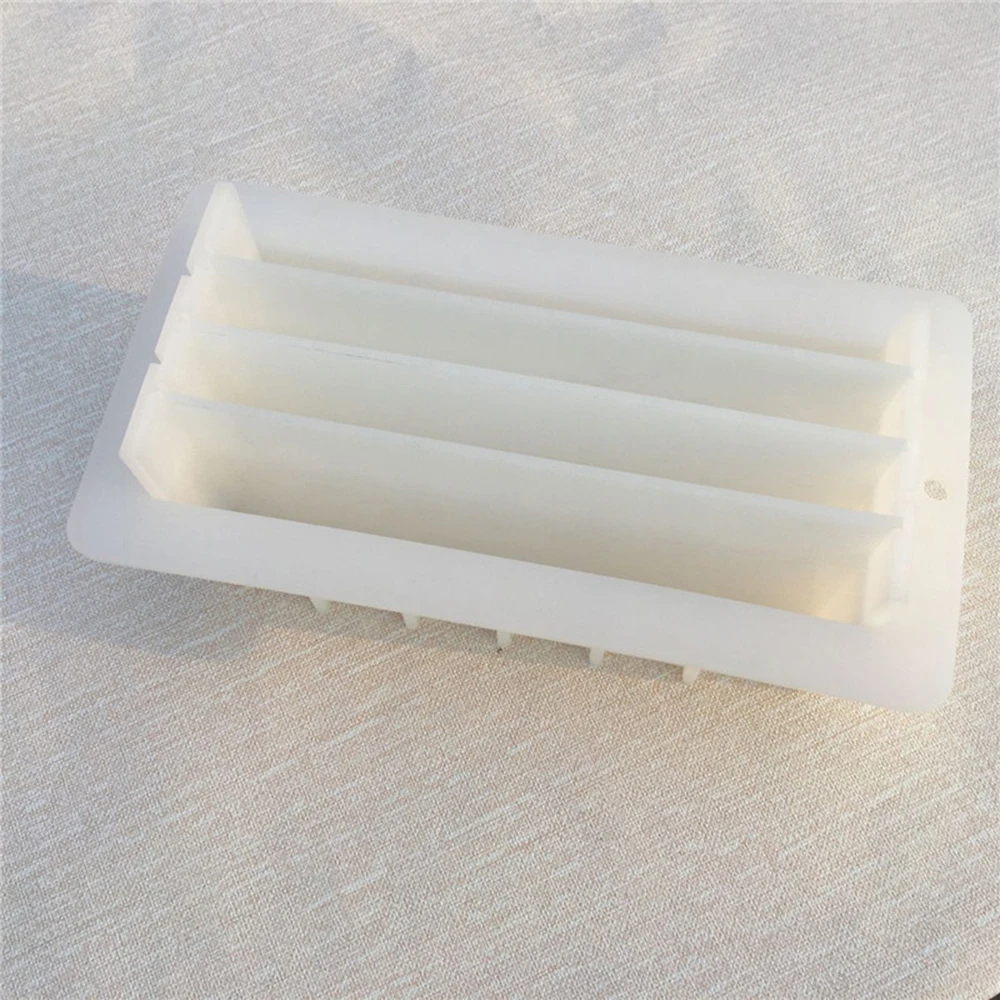 Molde de silicona para jabón hecho a mano con partición acrílica, 1000ML, Rectangular, para