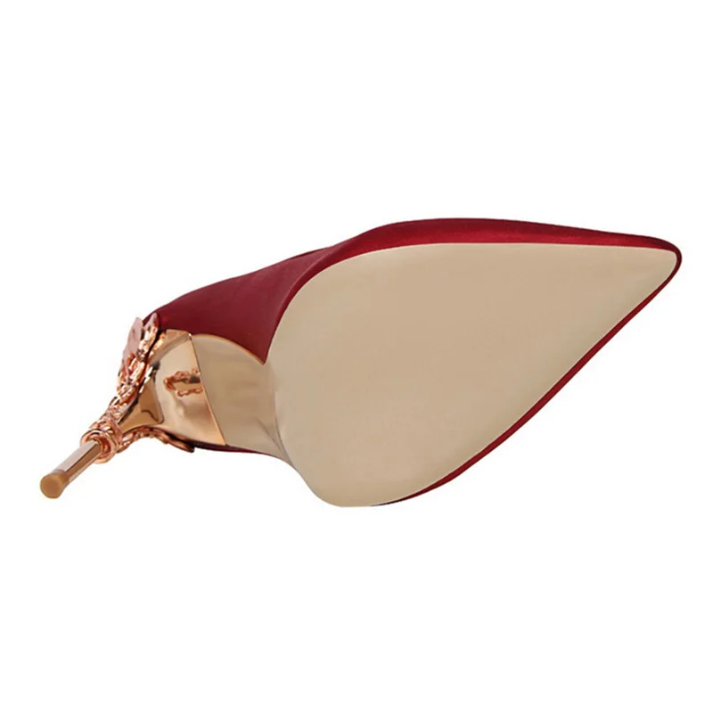 

Metal Carved Thin Heel High Heels Pumps Women Shoes 2020 Sexy Pointed Toe Ladies Shoes Fashion Candy Colors Wedding Shoes Woman