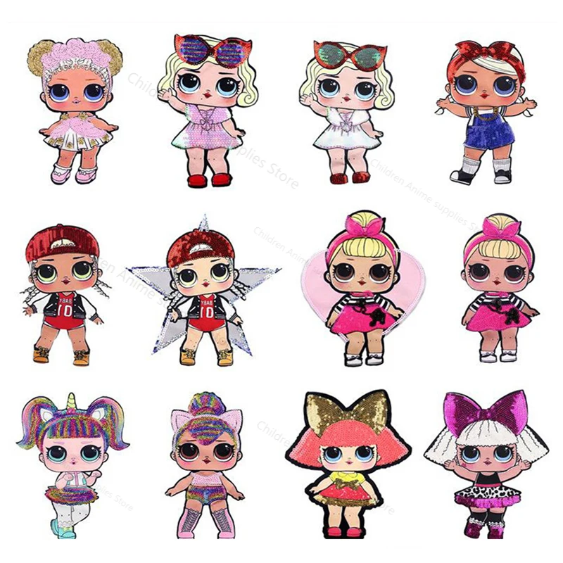 

LOL Surprise Dolls Cute Cartoon Ironing Repair Clothes 3D Stickers Patch Children Girls Sweatshirt Decorative Embroidery 2S77