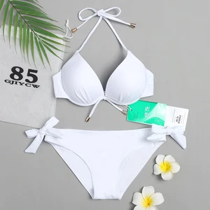 Бикини, новинка 2021, купальный костюм, женский сексуальный пляжный купальный костюм с пуш-ап, Женский бандажный мини-бикини с открытой спиной, 85gjiycw
