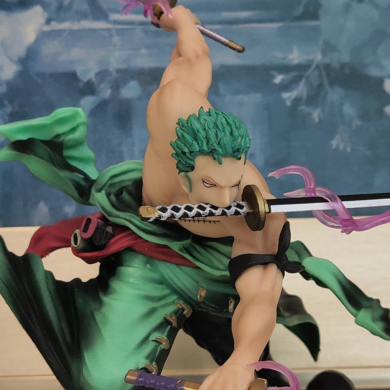 

Фигурка аниме Onepiece 3000 мир ророноа Зоро в коробке поп три ножа поток боевой сменная модель ручной работы игрушки для детей