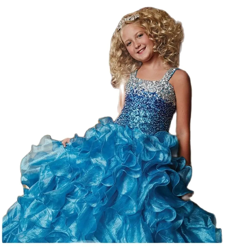 

Completely Beaded Accent Bodice Girl's Skirt Girls' Formal Occasion Organza Princess Pageant Dresses Dazzling Design