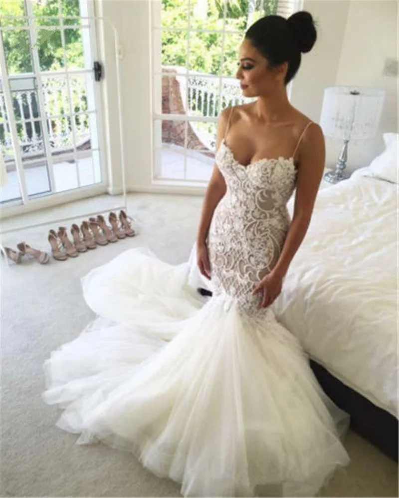 Robe De Mariee QUEEN BRIDAL 2019 сексуальное платье-Русалка с низким вырезом на спине свадебное