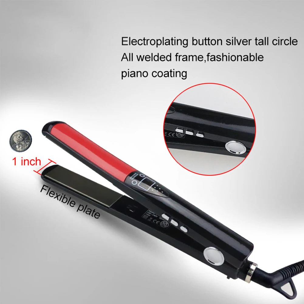 

Professional 2 in 1 Ceramic Curlers Hair Straightener Digital LED Display Titanium Plates Flat Iron Straightening Irons Styling