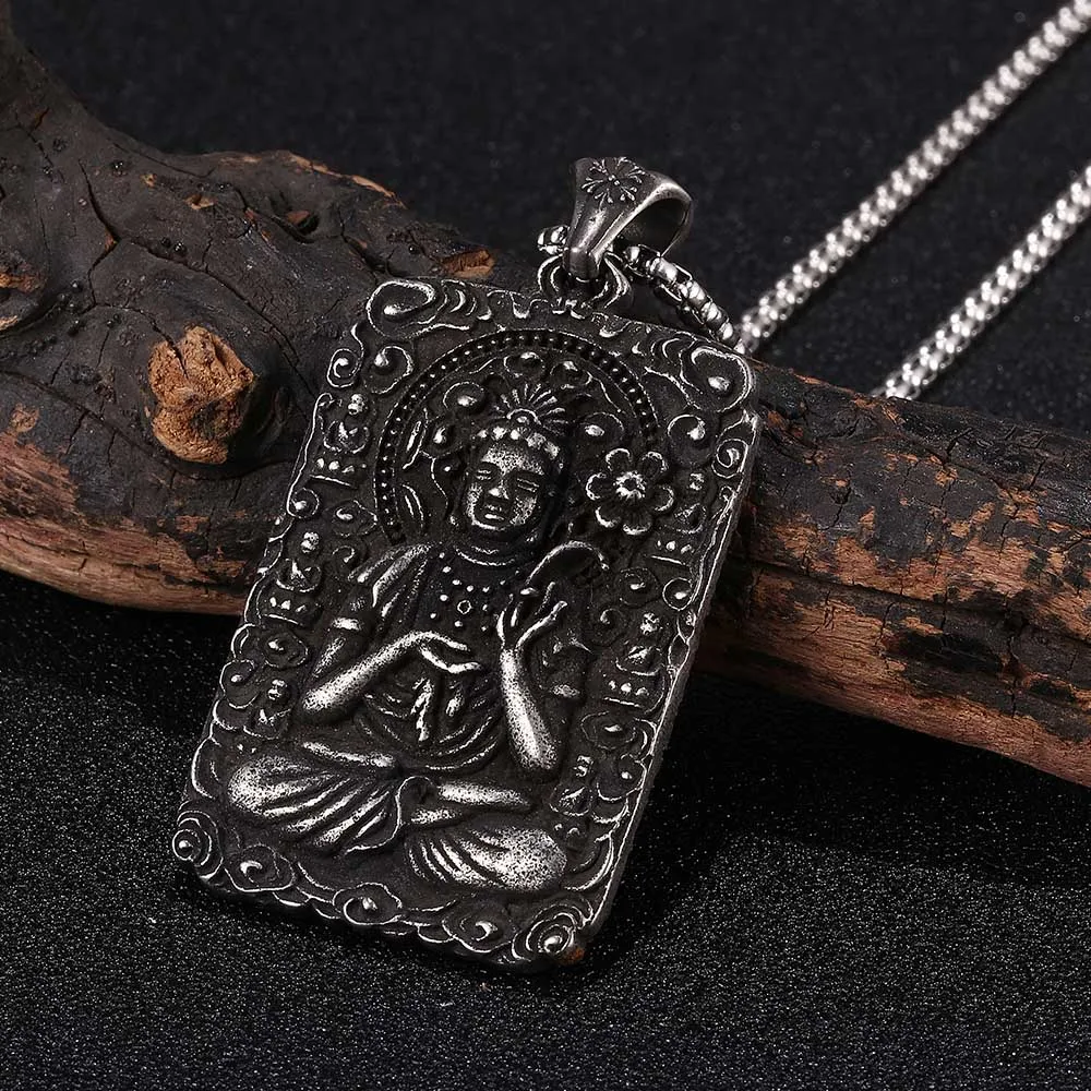 Мужская винтажная Подвеска из нержавеющей стали ожерелье с гравировкой в виде