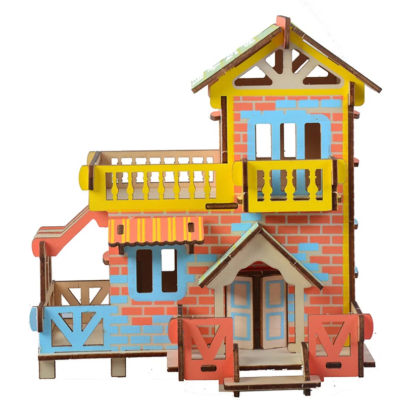 Маленькие деревенские строительные игрушки 3d головоломки собранные Diy ручной