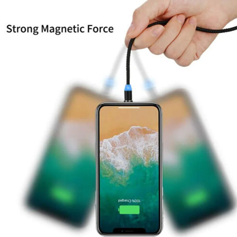 1 м нейлоновый Магнитный кабель для быстрой зарядки Micro USB Xiaomi redmi Note 5 6 7 5A 6A GO Pro iPhone
