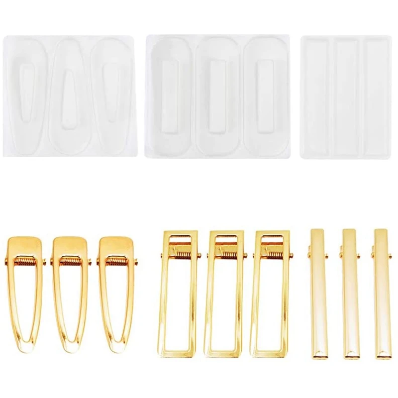 

Hair Clip Barrette Making Kit, DIY Jewelry Casting Tool Crafts Epoxy Mold (2Pcs)