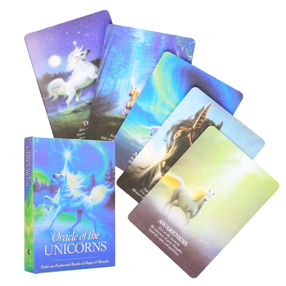 

Board Games Tarot Cards Oracle of The Unicorns Witchcraft Supplies Divination for Adults and Children Playing Card Tarot Cards