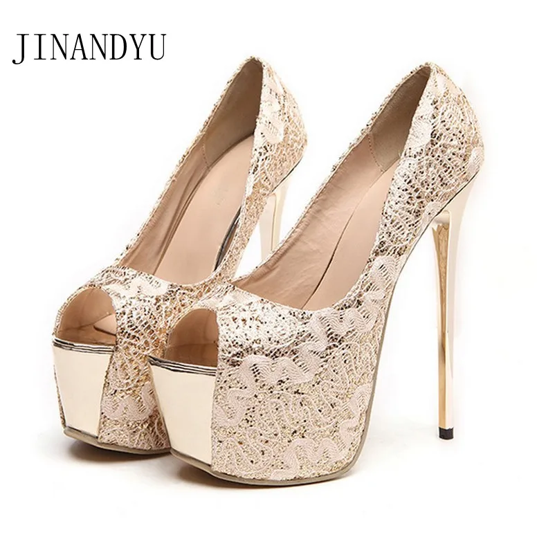 

High Heels Platform Shoes Women Stiletto Classy Sexy Heels 16cm Dress Party Shoes High Heels Silver Gold Black Shoes Platforms