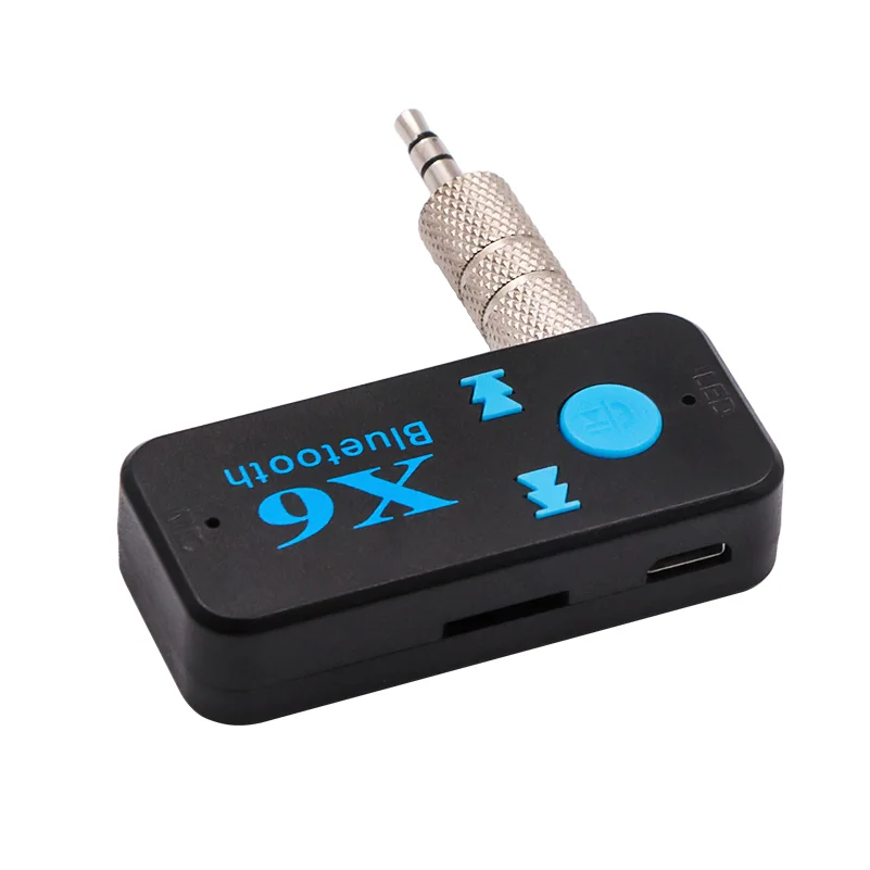 

X6 Wireless Bluetooth Receiver Transmitter Handsfree Adapter 3.5mm Jack for MP3 Car Music Audio Aux A2DP Support TF Card