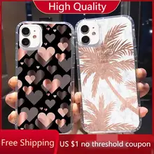 Gold Rose Love heart phone case  for iPhone 11 Pro X XS Max XR 5 6 6S 7 8 Plus Samsung S8 S9 S10 S20 A71 A21s Plus note 20 ultra