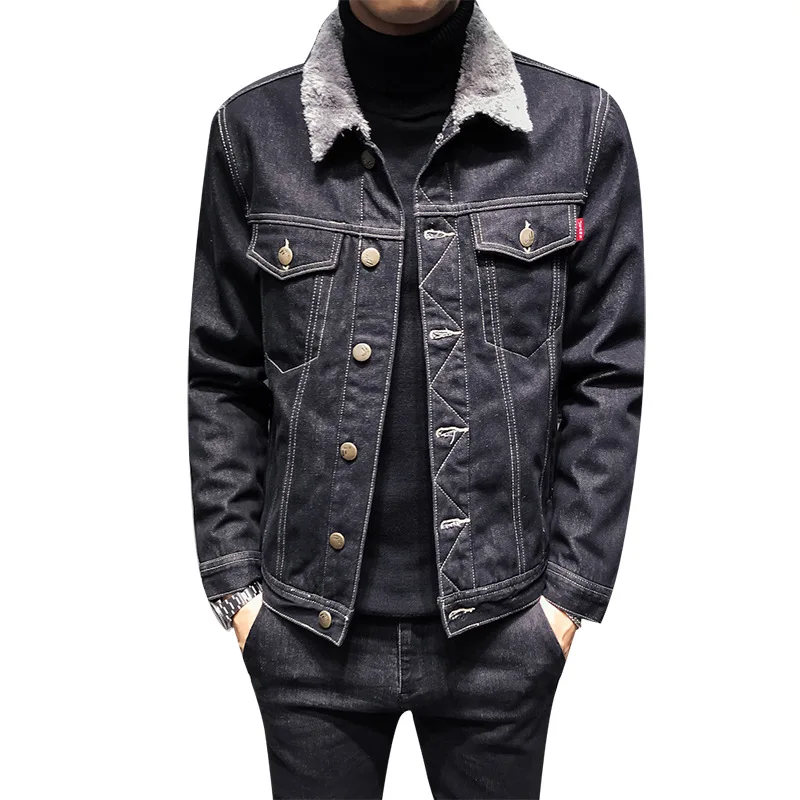 

Qiu dong men's casual denim jacket youth warm coat of cultivate one's morality