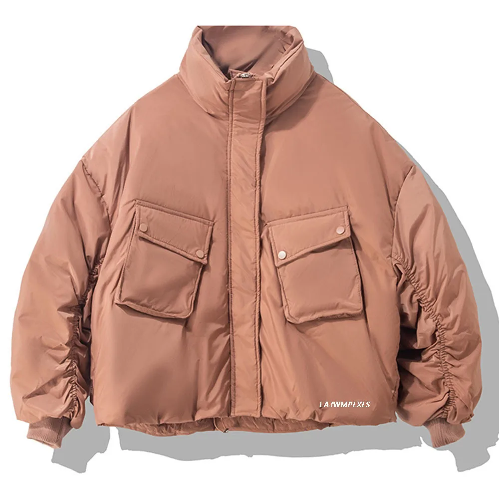 

New Winter Women Stand Collar Windproof Warm Short Down Coat 90% White Duck Down Loose Jacket Ladies Snow Outwear