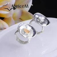 meicem 2021 new design enamel ground irregularly adjustable rings for women boho geometric flower shape womens ring fashion mom