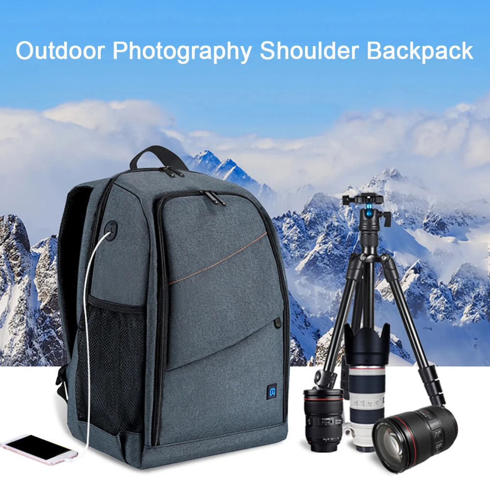 Солнцезащитные очки Открытый SLR DSLR рюкзак для фототехники мобильный телефон двойной плечевой водонепроницаемый царапинам большой емкости сумка на молнии