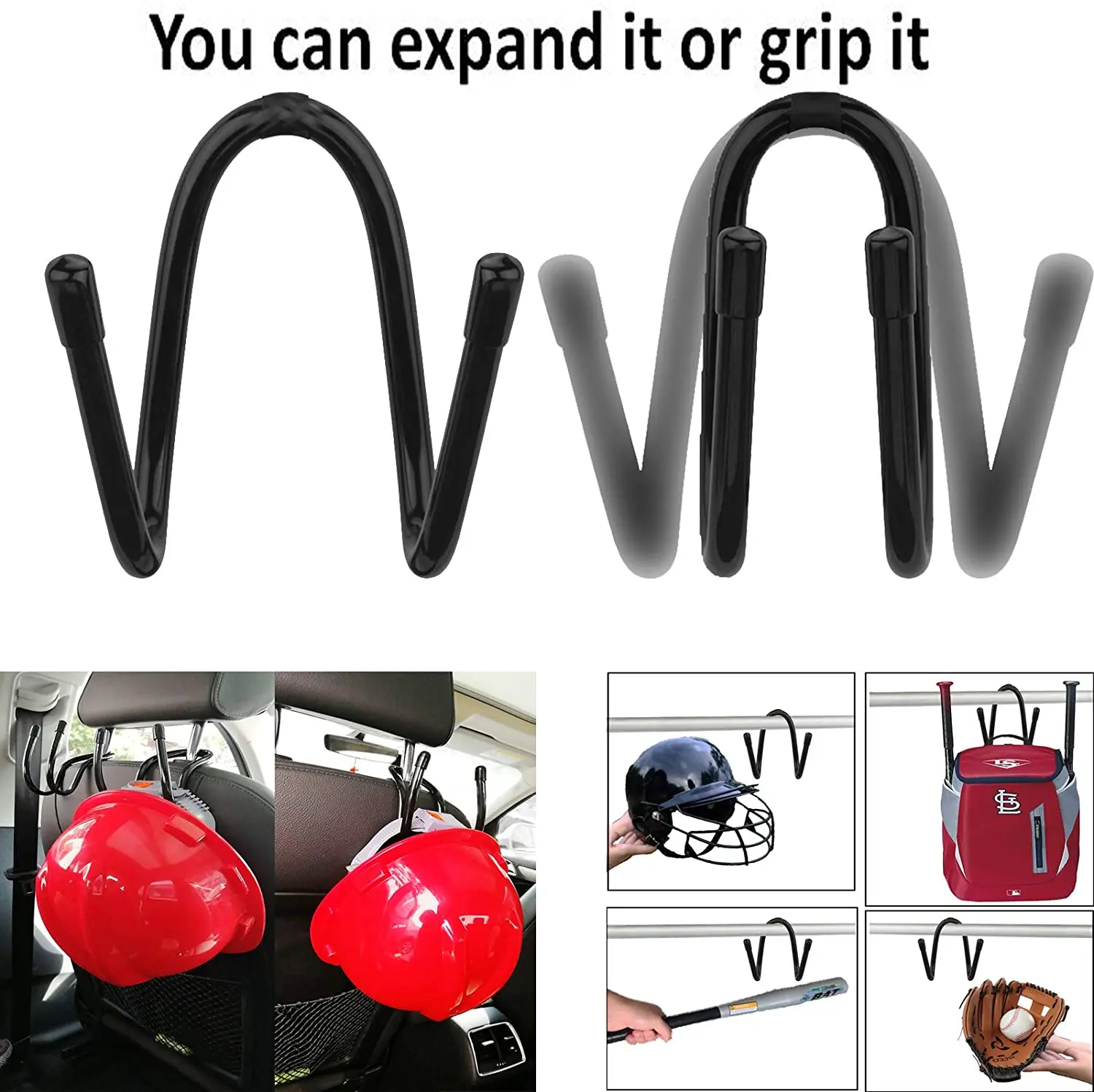 Гибкий над сиденье каску стойки держателя расширяемый вешалка универсальный