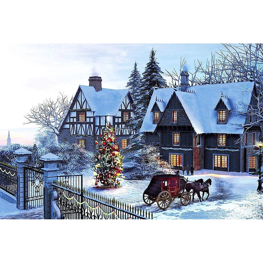 

Christmas Tree Snowman Winter Printed Canvas 14CT Cross-Stitch Kit Embroidery Hobby Handmade Sewing Craft Magic Room Decor Gift