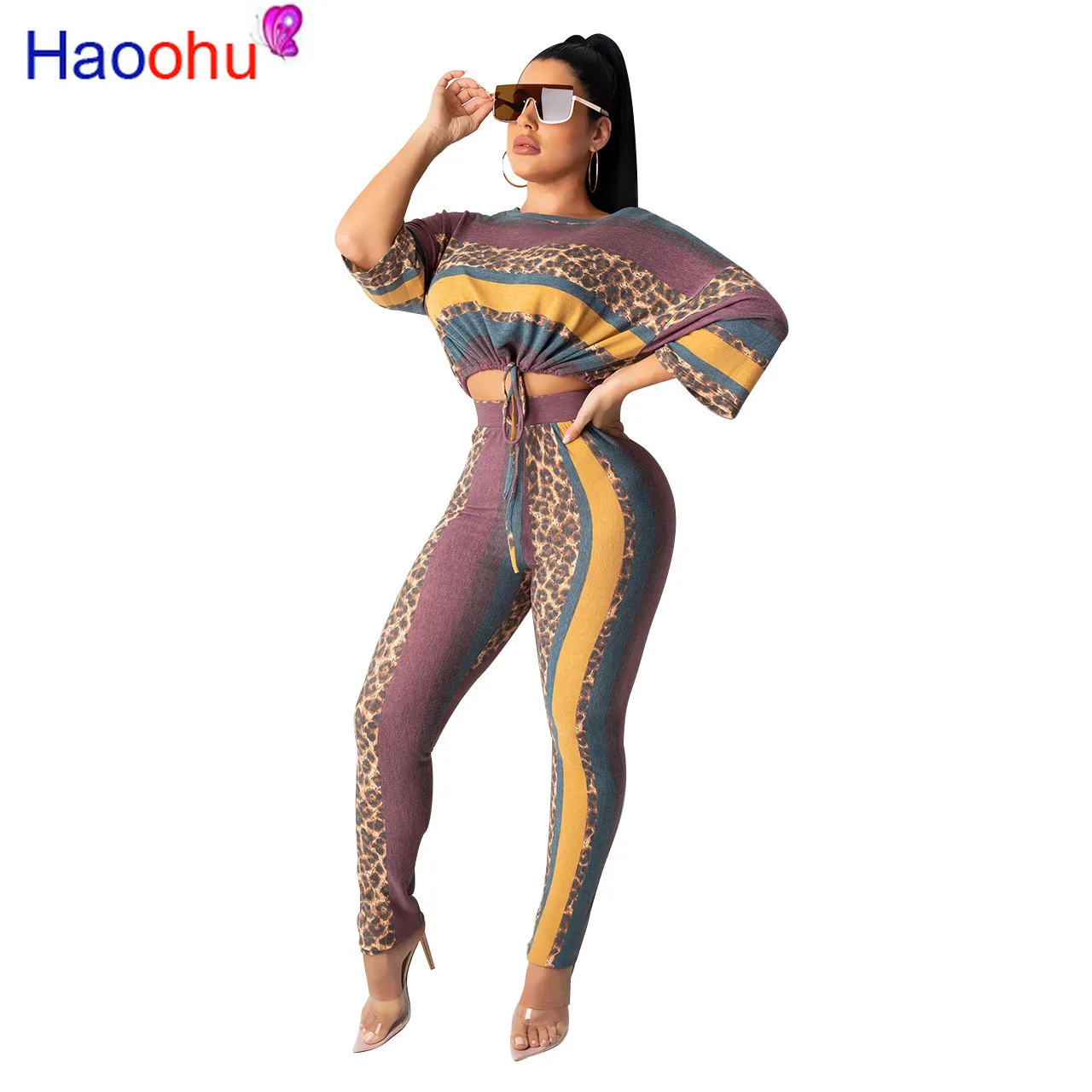 HAOOHU/комплект из 2 предметов сезон осень зима женский спортивный костюм с длинным