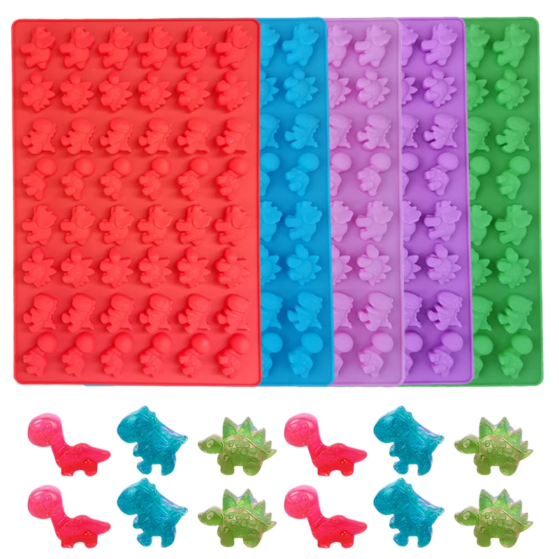 Dinosaur Gummy Silicone Mold Bear Dino Chocolate Candy Mould Animal Ice Cube Tray Cake Decorating Tool Cupcake Topper Kids Party