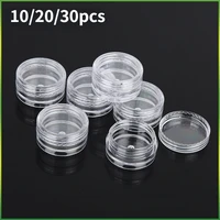 102030pcs clear plastic jewelry bead storage box small round container jars make up organizer boxes cosmetic portable box