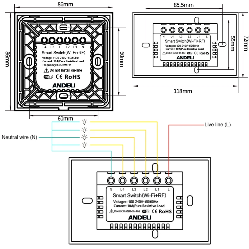

Wifi smart Life switch US Standard Glass Panel Touch Switch,Tuya Smart Life APP Remote Control Home automation support Alexa