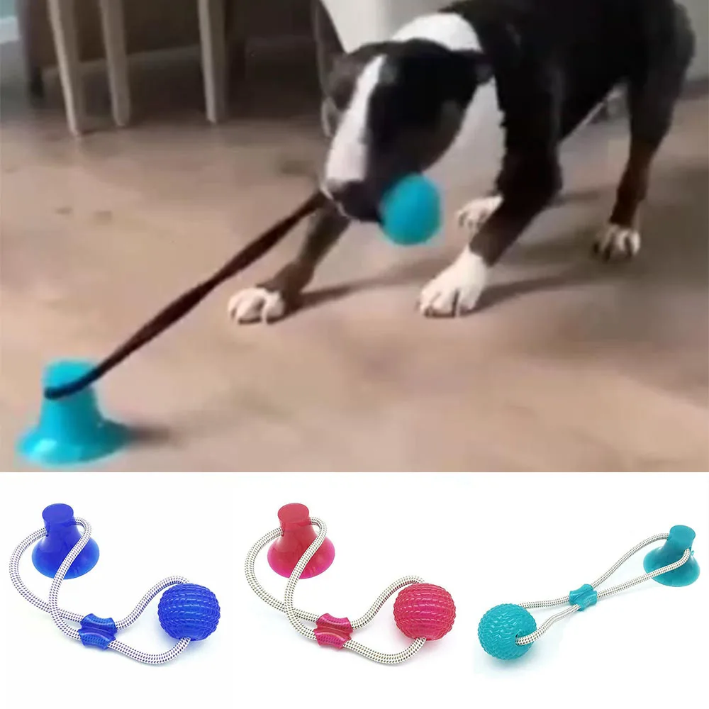 

Dog Interactive Suction Cup Push TPR Ball Toys Elastic Ropes Dog Tooth Cleaning Chewing Playing IQ Treat Toys Pet Puppy Supplies