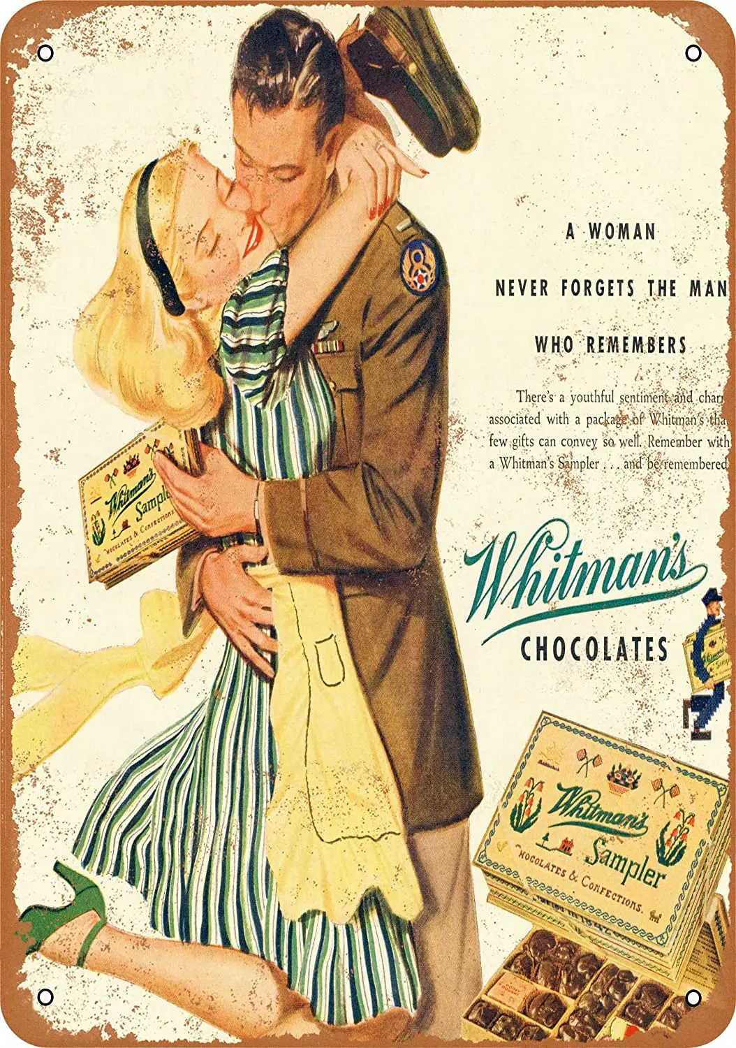 

WallColor 8*12 Metal Sign 1944 Whitman's Chocolates Vintage Look