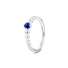 Браслетов с синим морским камнем бисером кольца 100% 925 пробы серебро-ювелирные изделия Бесплатная доставка