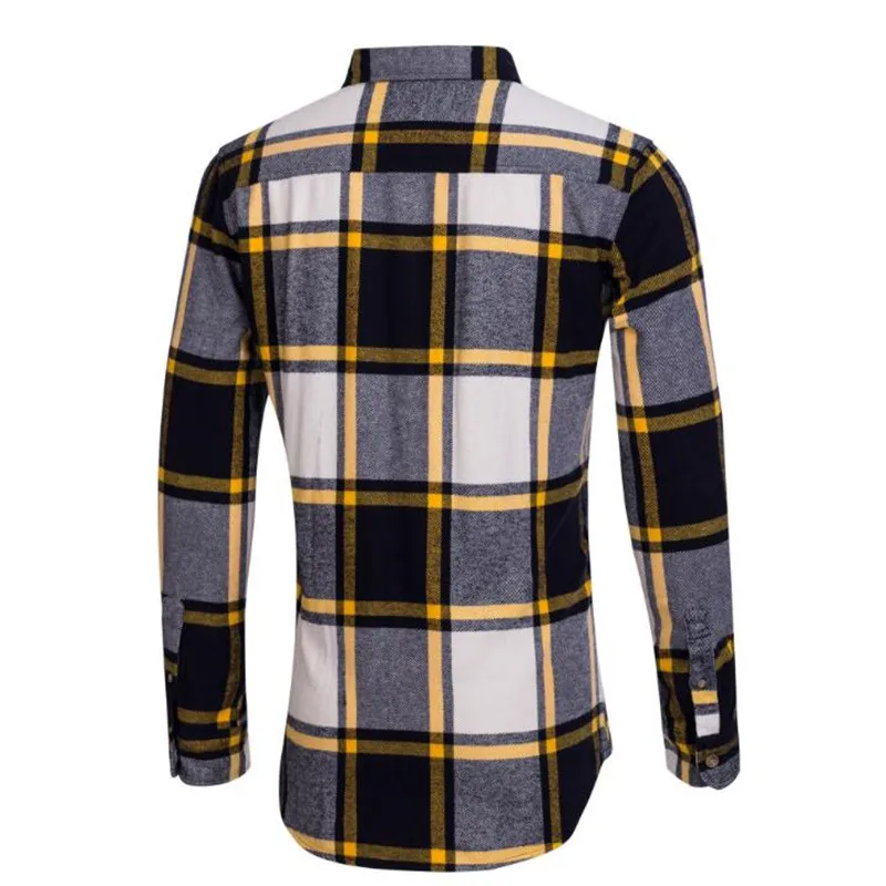 Весенние мужские рубашки с длинным рукавом Slim Fit Мужские повседневные рубашки фланелевая Хлопковая мужская клетчатая рубашка Теплая мужская рубашка s Check Eu/Us размер W