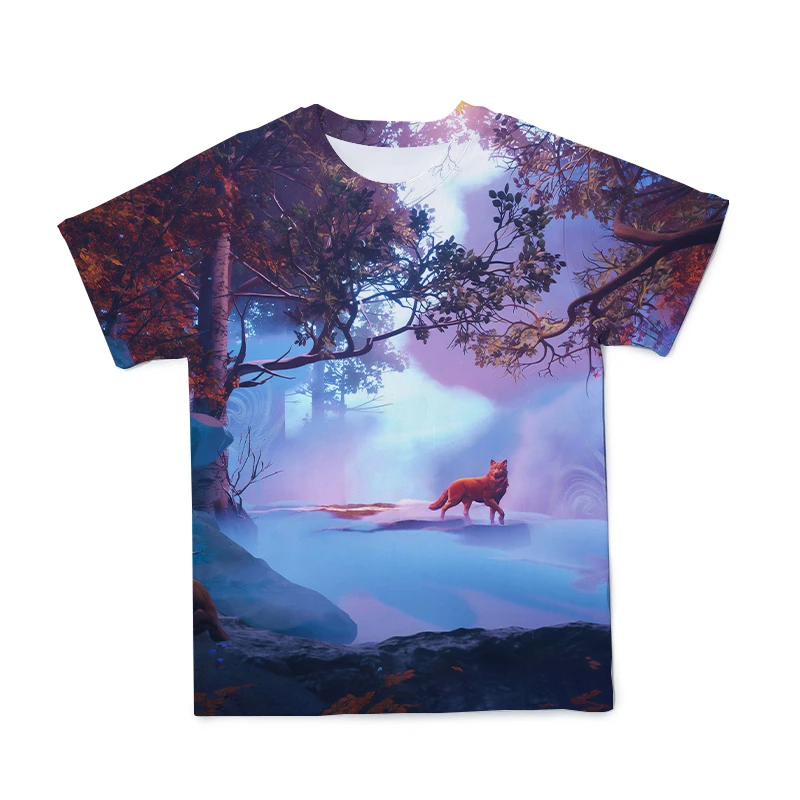 

3D Men's T-shirt Wolf Pattern Cool Color Short Sleeve Top O-Neck Fashion Casual 110-6XL Large Size Loose Couple T-shirt