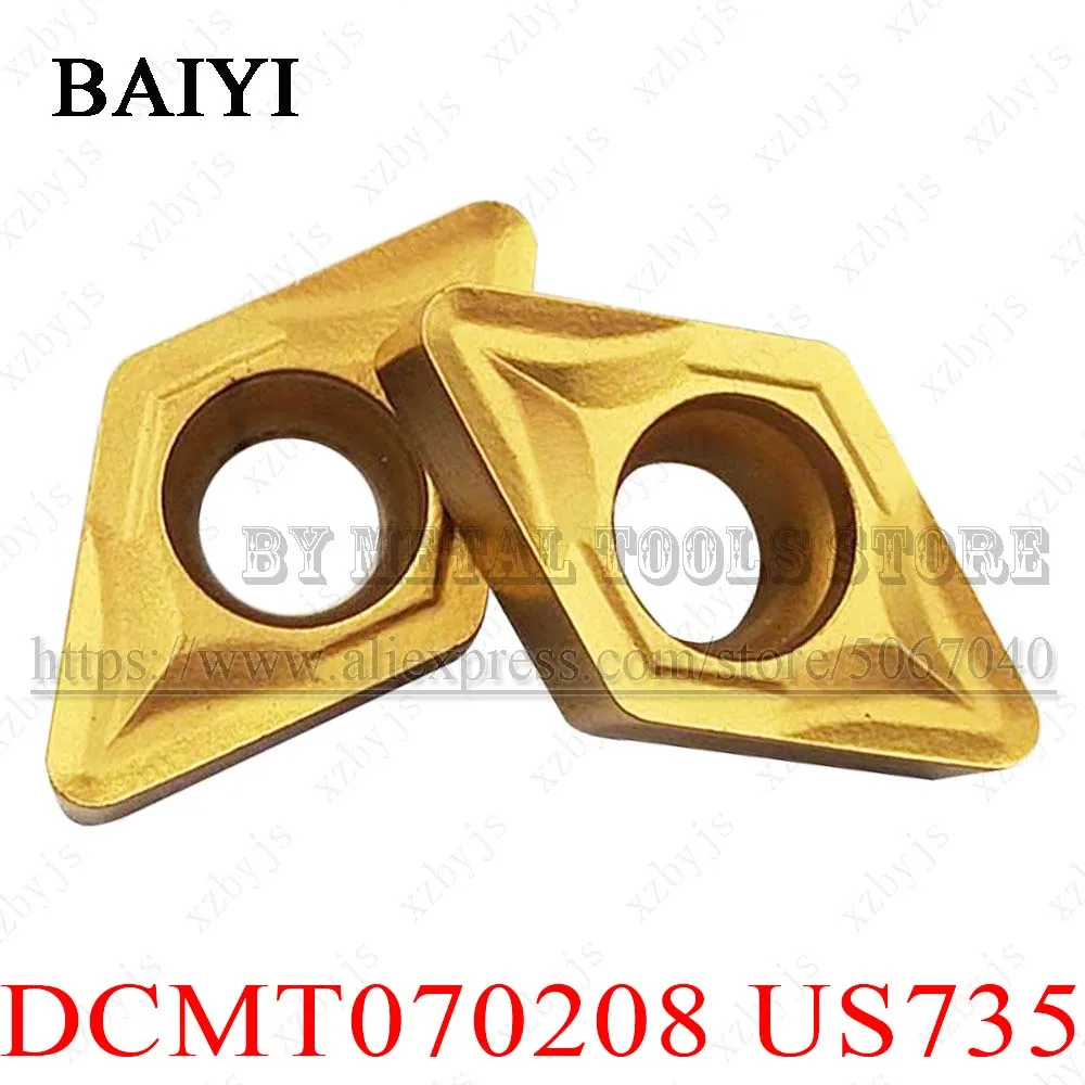 

10pcs DCMT070208 US735 DCMT21.52 Turning tool carbide inserts Internal DCMT070208 US735 cutter lathe tools for steel