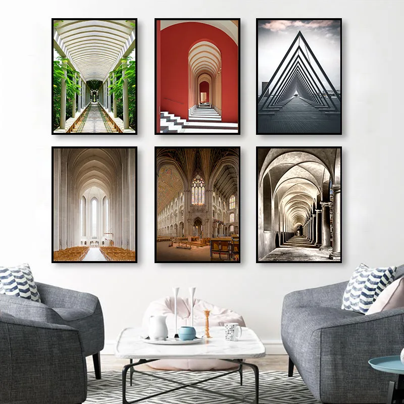 Простой архитектурный современный Декор картина ретро искусство церковь