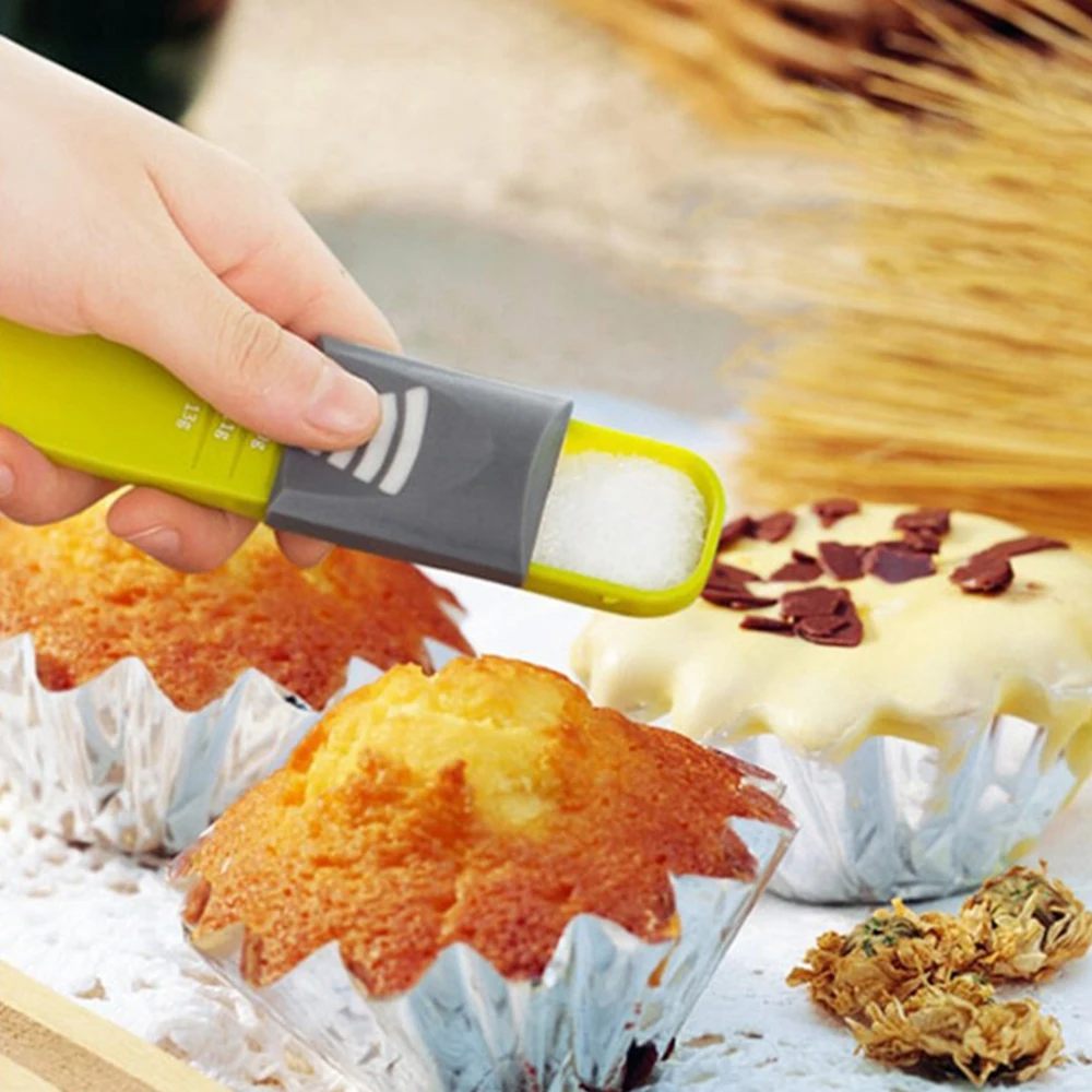 

1PC Kitchen 8-Level Scale Spoon Measuring Adjustable Quantitative Gram Spoon Coffee Tea Spoon Baking Measuring Spoon Utensils